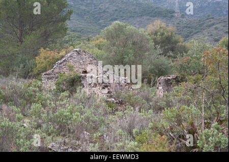 Ancienne carrière fonctionnement dans la Sierra de Mijas, près de Santa Teresa, la province de Malaga, Andalousie, espagne. Banque D'Images