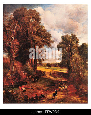 Le champ de l'élevage chien enfant maïs arables agricoles agriculteurs forestiers récolte col John Constable RA Banque D'Images