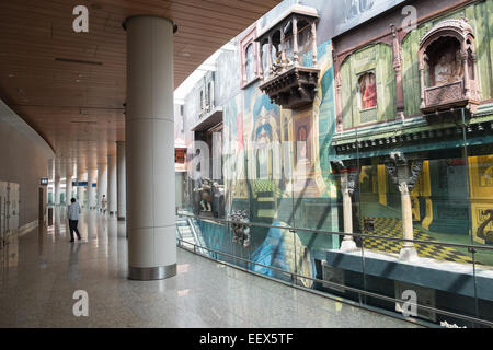 Terminal de départ à l'aéroport international de Chhatrapati Shivaji, l'Aéroport International de Mumbai, Bombay, Maharashtra, Inde, Asie,. Banque D'Images