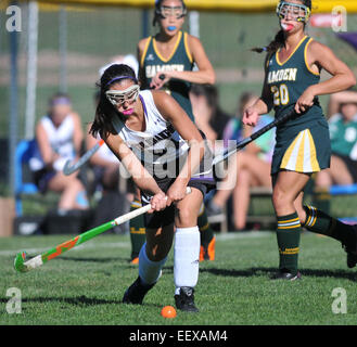 CT USA North Branford vs Hamden field hockey jeu d'action à North Branford High School. Banque D'Images