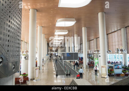 Terminal de départ à l'aéroport international de Chhatrapati Shivaji, l'Aéroport International de Mumbai, Bombay, Maharashtra, Inde, Asie,. Banque D'Images