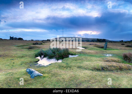 Une vue sur la Colline Caradon vers larbins sur Bodmin Moor en Cornouailles Banque D'Images