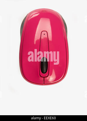 Petite souris sans fil pour ordinateur portable portable rose Banque D'Images