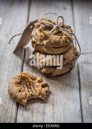 Flourless Chocolat Sans Gluten Cookies de pois chiches. Banque D'Images