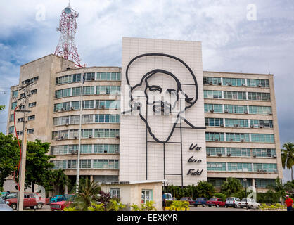 L'installation d'art au ministère de l'information et des télécommunications, Camilo Cienfuegos, La Havane, Cuba Banque D'Images