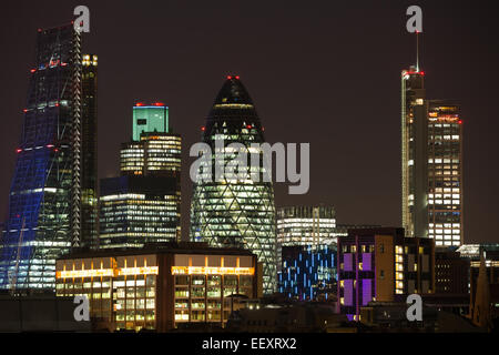 Ville de London cityscape at night skyline Banque D'Images