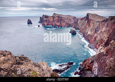 Ponta do Bode. La côte nord de l'île de Madère, Portugal Banque D'Images