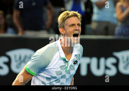 Melbourne, Australie. 23 Jan, 2015. Open de tennis d'Australie, jour 5 matches. Kevin Anderson (RSA) : Action de Crédit Plus Sport/Alamy Live News Banque D'Images