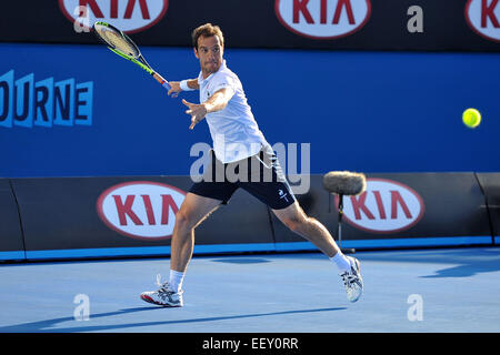 Melbourne, Australie. 23 Jan, 2015. Open de tennis d'Australie, jour 5 matches. Richard Gasquet (FRA) : Action de Crédit Plus Sport/Alamy Live News Banque D'Images