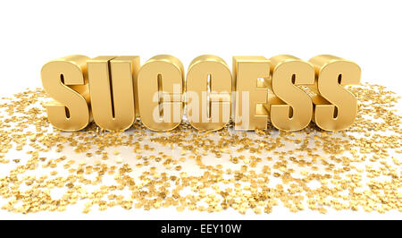 Succès avec des étoiles sur fond blanc - Haute qualité de rendu 3D Banque D'Images