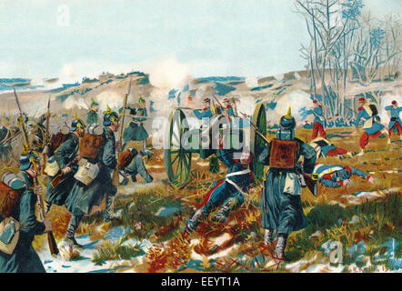 Bataille de Villiers ou Villiers-Champigny, Bataille de Champigny, le 30 novembre 1870 durant le siège de Paris, guerre franco-prussienne Banque D'Images