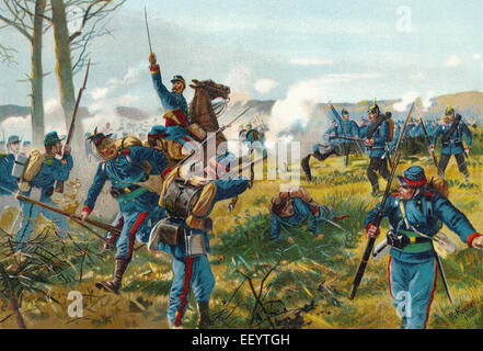 La bataille de Nuits, Bataille de Nuits-Saint-Georges le 18 décembre 1870 fut une bataille de la guerre franco-allemande 1870-1871, Die Schl Banque D'Images