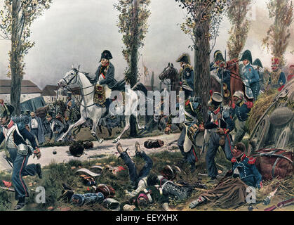 L'Empereur Napoléon I Bonaparte quitte Leipzig le 19 octobre 1813, après la défaite à la bataille de Leipzig, le combat de l'ONU n Banque D'Images