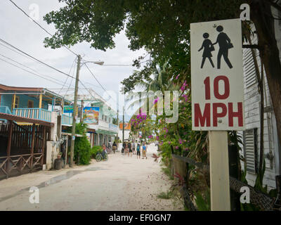 Dans l'île de Caye Caulker Belize Banque D'Images