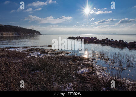 Paysage sur rives de la mer Baltique en Allemagne. Banque D'Images