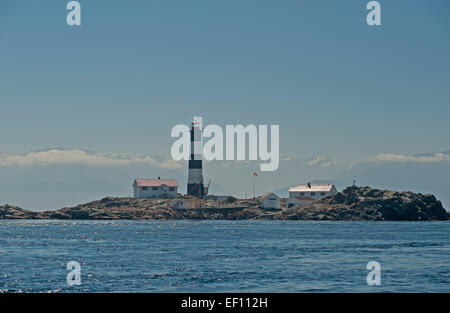 Phare, réserve écologique de Race Rocks, Victoria, Colombie-Britannique, Canada. Banque D'Images