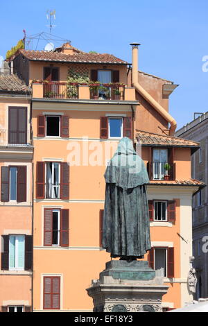 Statue de Giordano Bruno dans le Campo dei Fiori à Rome, Italie Banque D'Images