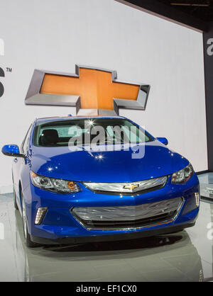 Detroit, Michigan - Le 2016 Chevrolt Volt sur l'affichage à la North American International Auto Show. Banque D'Images