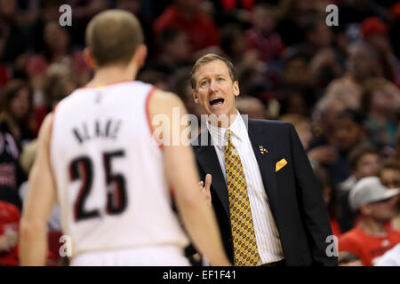 TERRY STOTTS entraîneurs à l'écart. 24 Jan, 2015. Les Portland Trail Blazers jouer les Washington Wizards au Moda Center le 24 janvier, 2015 © David Blair/ZUMA/Alamy Fil Live News Banque D'Images