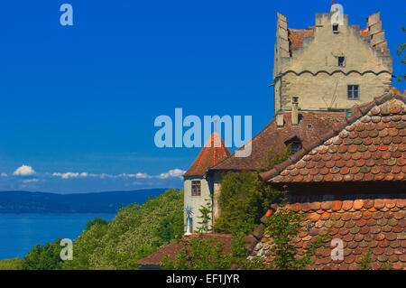 Meersburg, château, Lac de Constance, Constance, Bade-Wurtemberg, Allemagne, Europe Banque D'Images