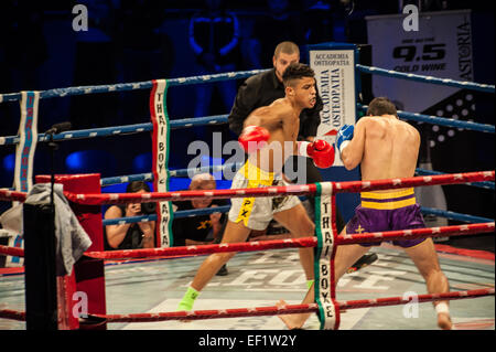 Torino, Italie. 24 janvier, 2015. Thai Box Mania Prestige   Farruku Alkid pré - Carte de l'Albanie VS Ismail Zahir Maroc. Credit : Realy Easy Star/Alamy Live News Banque D'Images