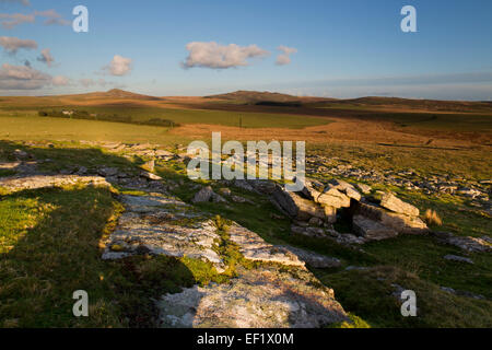 Rough Tor et Brown Willy de Alex Tor Bodmin Moor, Cornwall, UK Banque D'Images