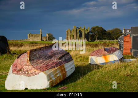 Port de l'île de sainte, Lindisfarne, Northumberland, England Banque D'Images