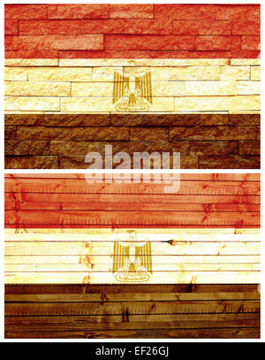 Drapeau de l'Égypte mur Vintage Banque D'Images