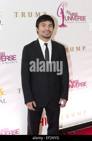 Doral, FL, USA. 25 Jan, 2015. Miami, FL - Jan 25 : Manny Pacquiao assiste au défilé de Miss Univers 63e congrès annuel tenu à National Trump Doral Miami le 25 janvier 2015 à Miami, FL. Crédit : Andrew Patron/ZUMA/Alamy Fil Live News Banque D'Images