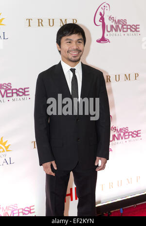 Doral, FL, USA. 25 Jan, 2015. Miami, FL - Jan 25 : Manny Pacquiao assiste au défilé de Miss Univers 63e congrès annuel tenu à National Trump Doral Miami le 25 janvier 2015 à Miami, FL. Crédit : Andrew Patron/ZUMA/Alamy Fil Live News Banque D'Images