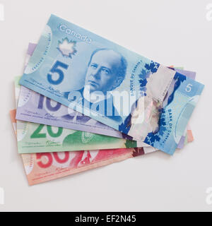 Les 5 $, 10 $, 20 $ et 50 $ Billets en euros. Banque D'Images