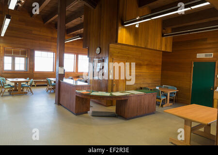 À l'intérieur d'un ouragan Ridge Visitor Centre à l'Olympic National Park, Washington, USA Banque D'Images