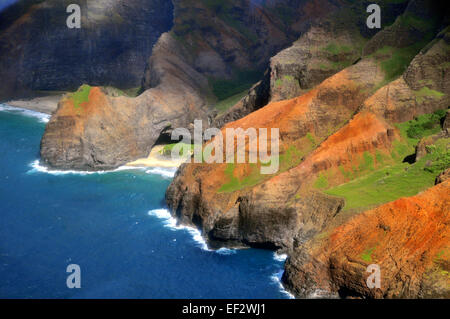 Vue aérienne de la Napali coast, Kauai Banque D'Images