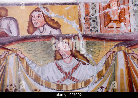 Des fresques sur les murs de Ribčev Laz, Eglise Saint-Jean-Baptiste, le lac de Bohinj, en Slovénie Banque D'Images