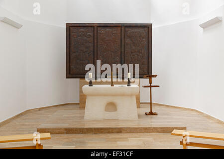 Intérieur de la chapelle du souvenir, mémorial, Schlösslberg site Mogersdorf, le Burgenland méridional, Burgenland, Autriche Banque D'Images