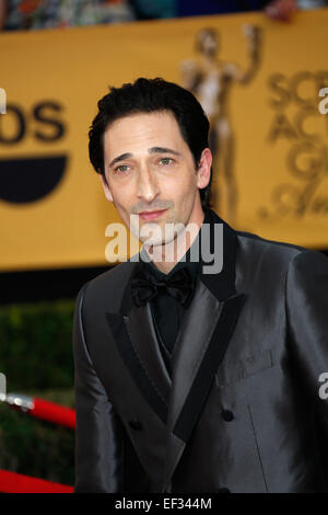 Acteur Adrien Brody arrive à la 21e édition des Screen Actors Guild - Awads - SAG Awards à Los Angeles, USA, le 25 janvier 2015. Photo : Hubert Boesl /dpa - PAS DE FIL - SERVICE Banque D'Images