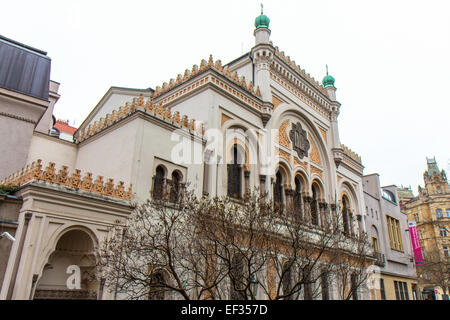 République tchèque : Synagogue Espagnole dans le Quartier Juif Josefov. Photo de 27. Décembre 2014 Banque D'Images