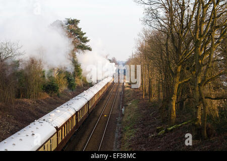 Belmond British Pullman dirigé par le Clan des vitesses de ligne 35028 grâce à une coupe sur son midi Reigate tour circulaire de Surrey Banque D'Images