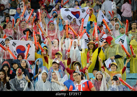 Sydney, Australie. 26 janvier, 2015. Demi-finale de la coupe d'Asie des nations. République de Corée v l'Iraq. Fans avant le match.Corée du Sud a gagné le match sur le score de 2-0. Credit : Action Plus Sport/Alamy Live News Banque D'Images