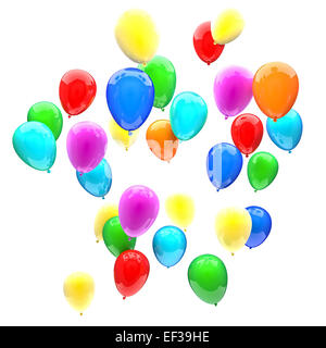 Ballons anniversaire image 3D wallpaper Banque D'Images