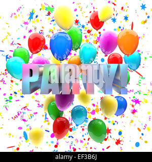 Ballons anniversaire image 3D wallpaper Banque D'Images