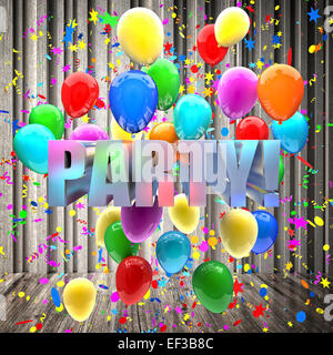 Ballons anniversaire image 3D wallpaper Banque D'Images