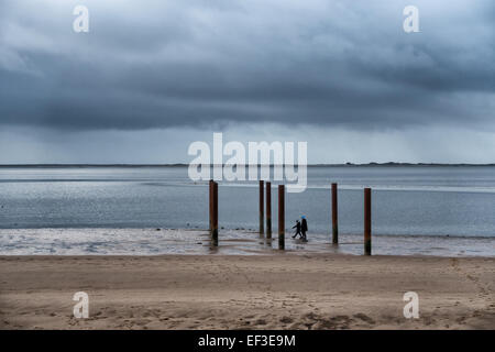 Promenade à la mer des Wadden à Hjerting, Esbjerg, Danemark Banque D'Images