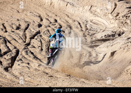 L'Hossegor 'ronde des sables" (France). Cette moto de course événement allie vitesse, l'endurance et technique d'événements. Banque D'Images