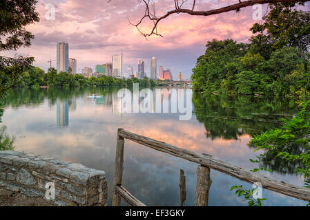 Le centre-ville d'Austin Skyline de Lou Neff Point Banque D'Images