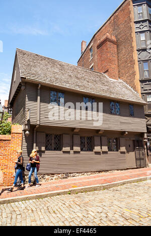 Maison de Paul Revere, 19 North Square, North End, Boston, Massachusetts, USA Banque D'Images