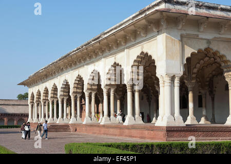 Agra, Uttar Pradesh, Inde. Diwan-i-Am, le hall de l'auditoire, dans Fort d'Agra Banque D'Images