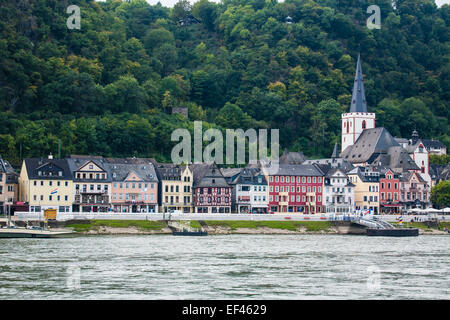 St Goar, Rhin, fleuve, Allemagne Banque D'Images