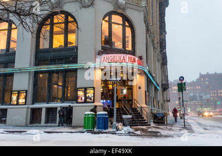 New York, USA. 26 janvier, 2015. La neige a commencé à tomber sur le nord-est en ce qui devrait être une tempête de neige record. Dans la ville de New York, a annoncé le maire De Blasio entraînerait l'arrêt de transport public et de non-urgence le trafic serait interdite après 11 h (23:00) Crédit : Stacy Walsh Rosenstock/Alamy Live News Banque D'Images