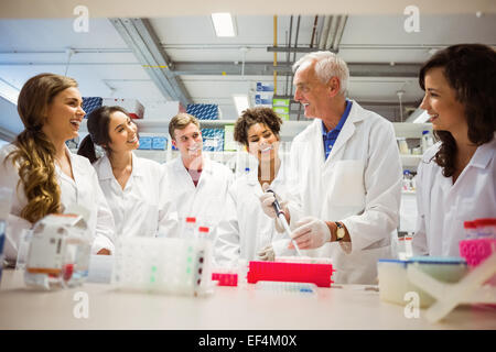 Regarder les étudiants assistant au lab Banque D'Images